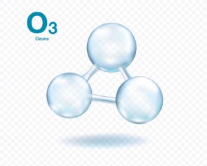 Illustration of ozone molecule used in ozone therapy